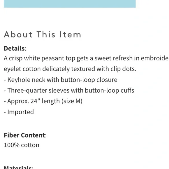 Velvet Eyelet Peasant Blouse - Picture 6 of 14